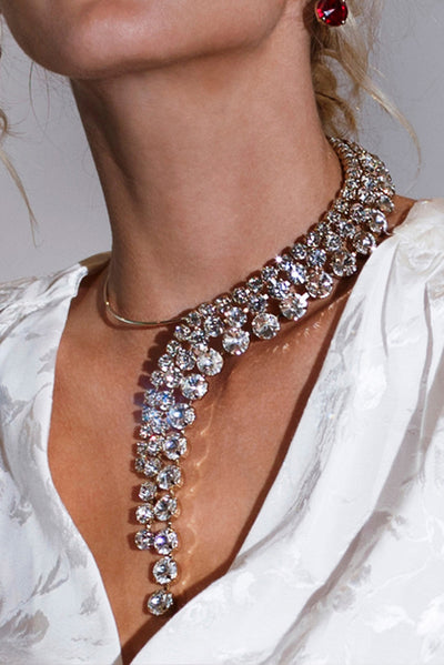 Fashionable Diamond Tassel Exaggerated Necklace