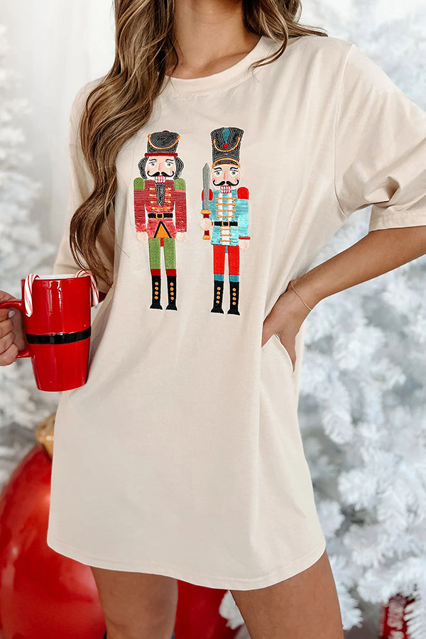 Nutcrackers for The Holidays Sequin Nutcracker T-shirt Mini Dress