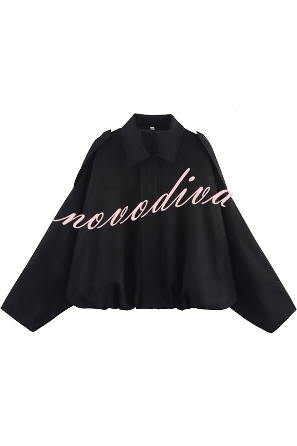 Fashion Lapel Long-sleeved Casual Bomber Jacket
