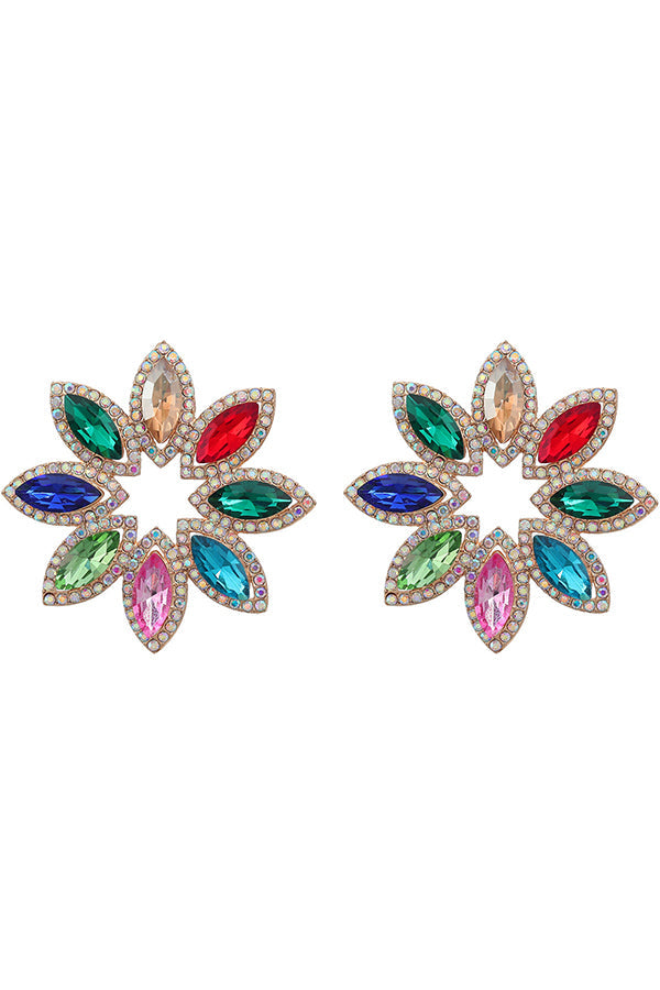 Diamond Floral Earrings