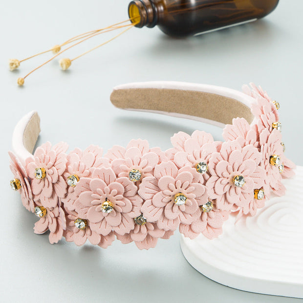 Diamond Colored Flower Headband