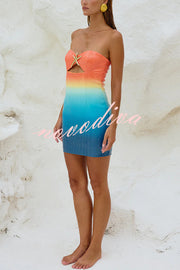Gradient Sequin Sexy Off-the-shoulder Hollow Slim Mini Dress