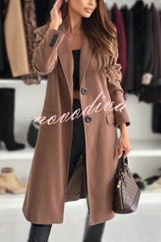 Fashionable Casual Lapel Long Sleeve Single Breasted Loose Coat