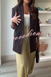 City Phantom Button Up Long Sleeve Lapel Loose Blazer
