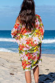 Floral Print Loose Fit Holiday Cover Up