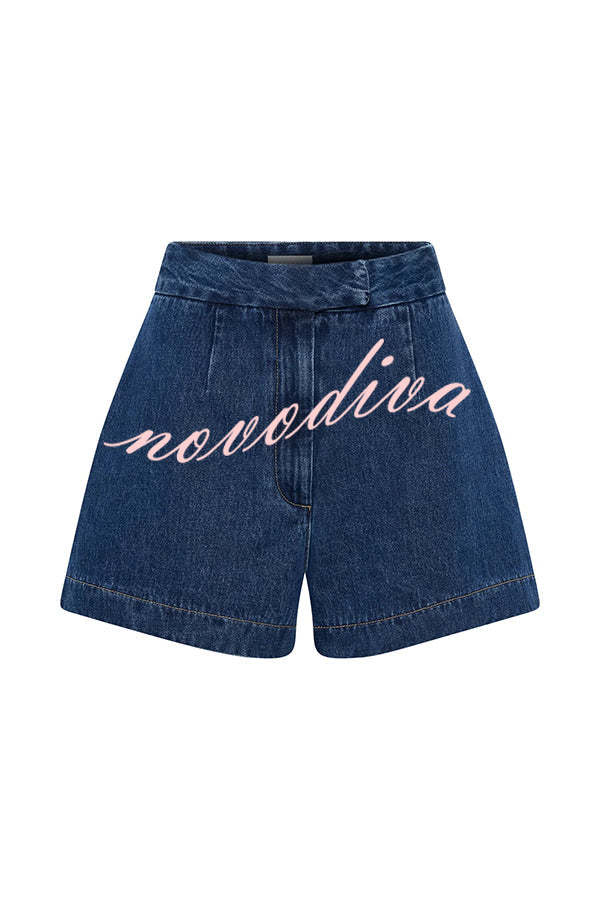 Abel Denim High Waist Relaxed Fit Shorts