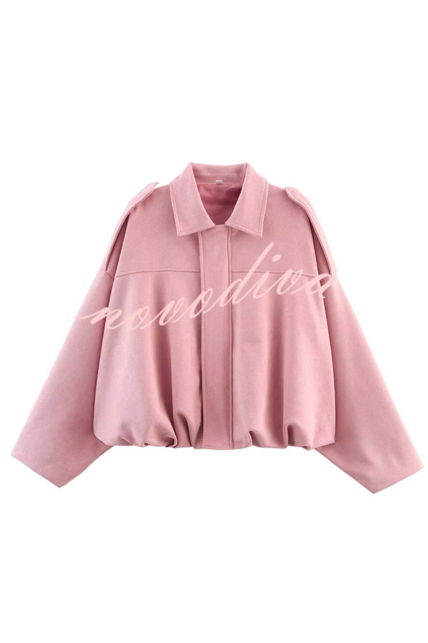 Fashion Lapel Long-sleeved Casual Bomber Jacket