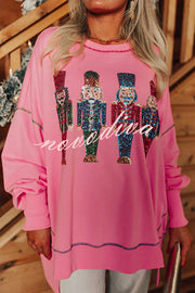 Adorable Nutcracker March Sequin Pullover Sweatshirt