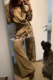 Fashionable High-neck Long-sleeved Zippered Simple Jacket
