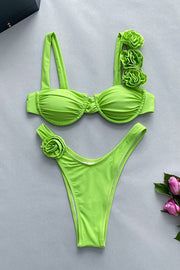 Fantasy Suspender Three Dimensional Flower Bikini