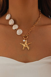 Bohemian Starfish Beaded Mermaid Shell Necklace