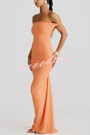 Everything You Want Rope Detail Backless Ruched Stretch Maxi Dress