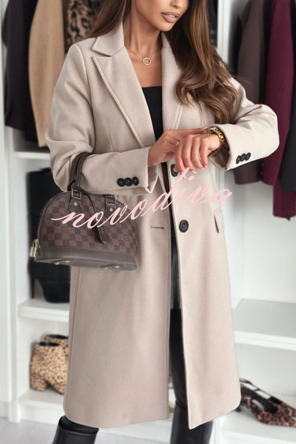 Fashionable Casual Lapel Long Sleeve Single Breasted Loose Coat