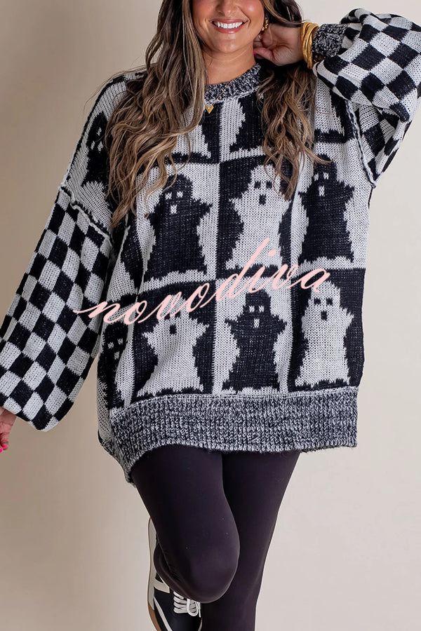 Halloween Casual Loose Crew Neck Sweater