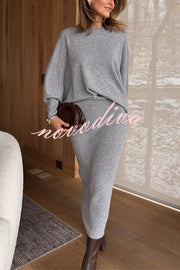 Soft and Warm Cashmere Ribbed Knit Sleeveless Midi Sweater Dress
