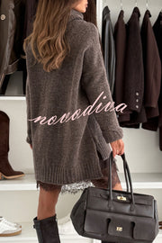 Breezy City Knit Turtleneck Long Sleeve Relaxed Sweater