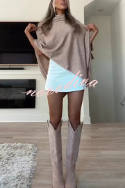 Women Cashmere Knit Shrug Bolero Side Button Detail Lightweight Shawl  Poncho