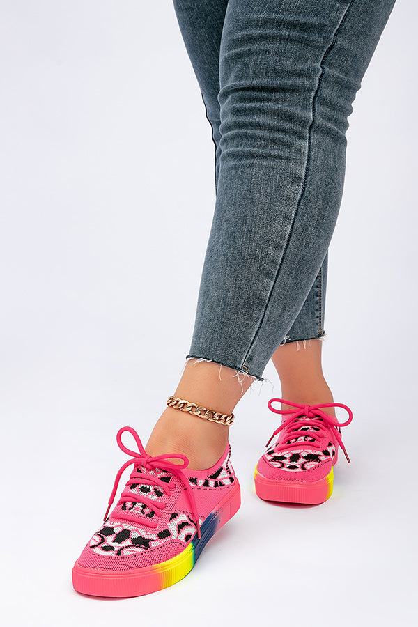 Fashionable Rainbow Bottom Sports Flat Casual Shoes
