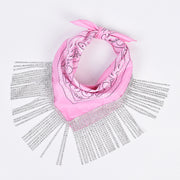 British Retro Diamond Tassel Square Scarf