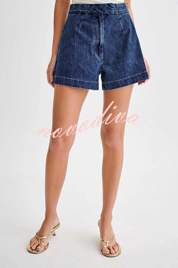 Abel Denim High Waist Relaxed Fit Shorts