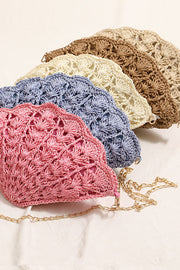 Fairy Shell Hollowed-Out Crossbody Straw Bag