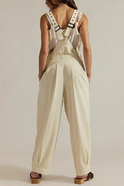 Fashionable Casual Side Pocket Button Loose Denim Overalls