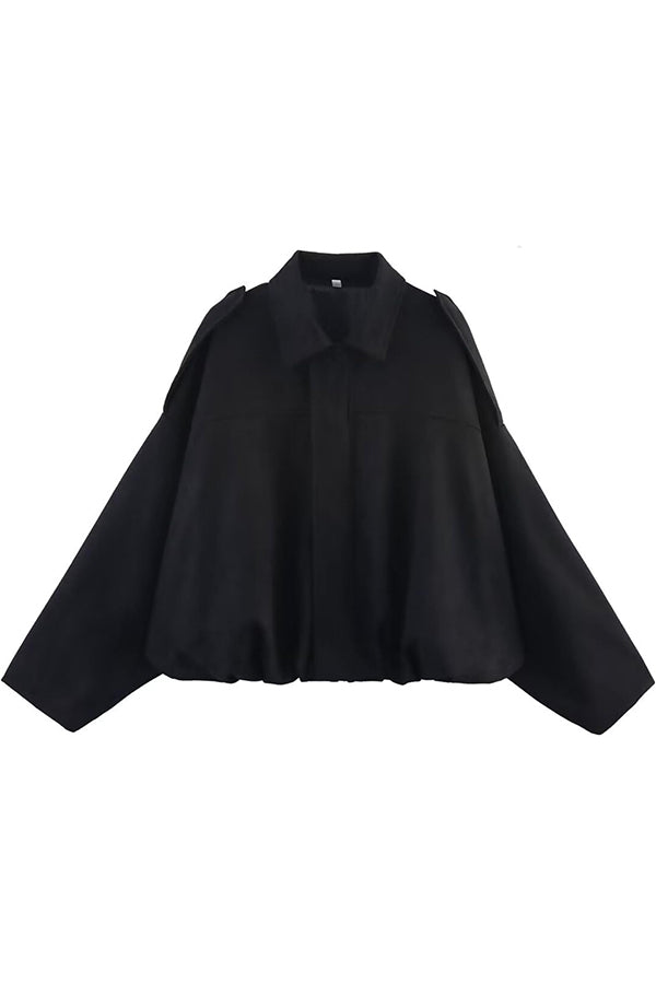 Fashion Lapel Long-sleeved Casual Bomber Jacket