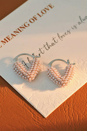 Sweet Pearl Heart Earrings