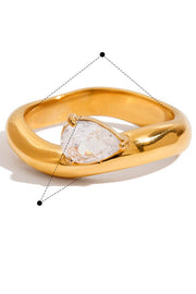 Fashion Stainless Steel Zircon Ring