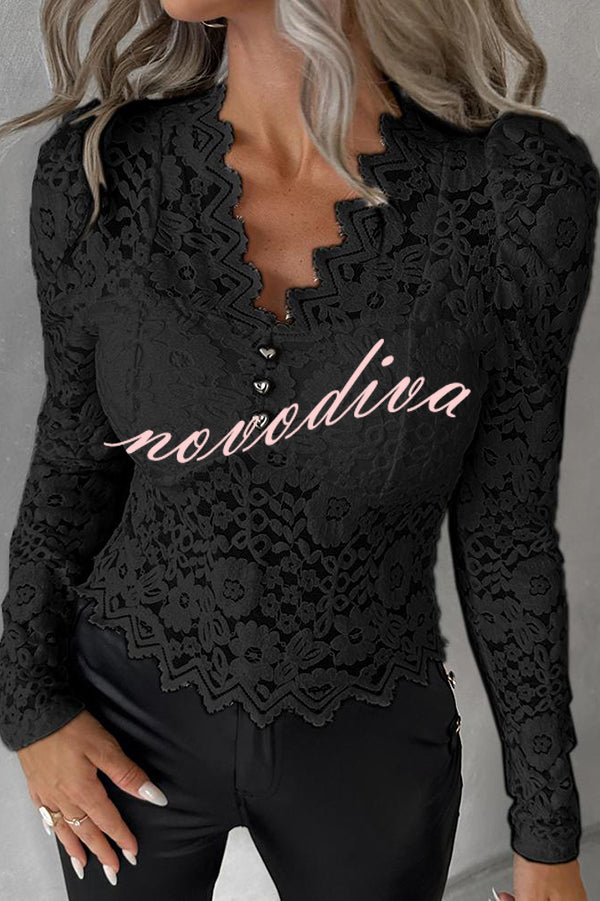 Solid Color Lace Sexy V-neck Bottoming Slim Fit Top