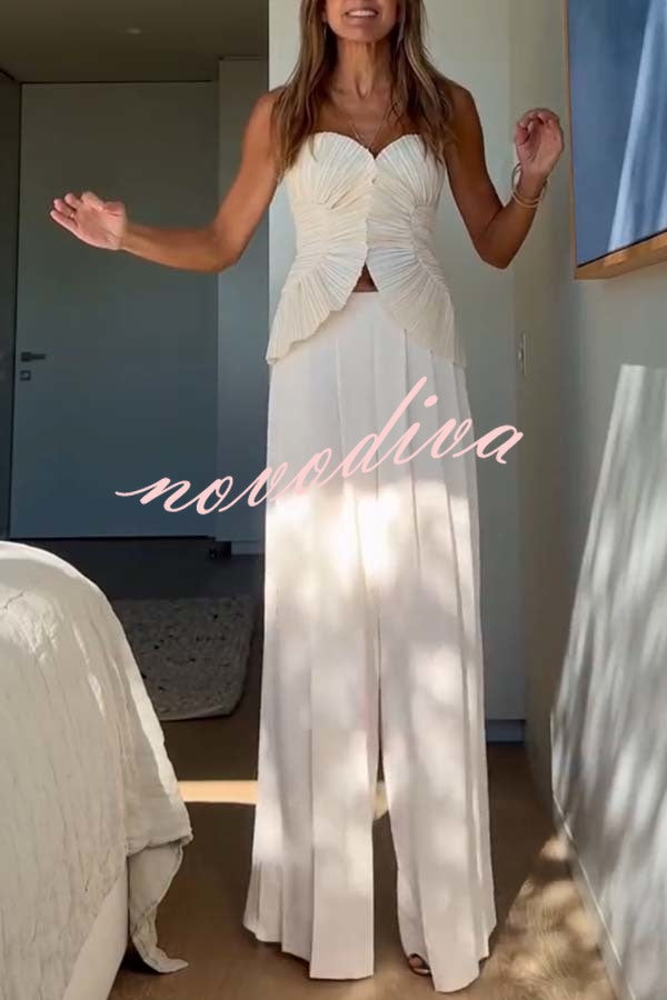 Show Exquisiteness High Rise Pleated Wide Leg Pants