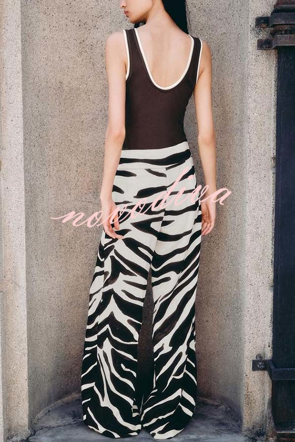 Breath of Freedom Animal Print High Rise Pocketed Wide Leg Pants