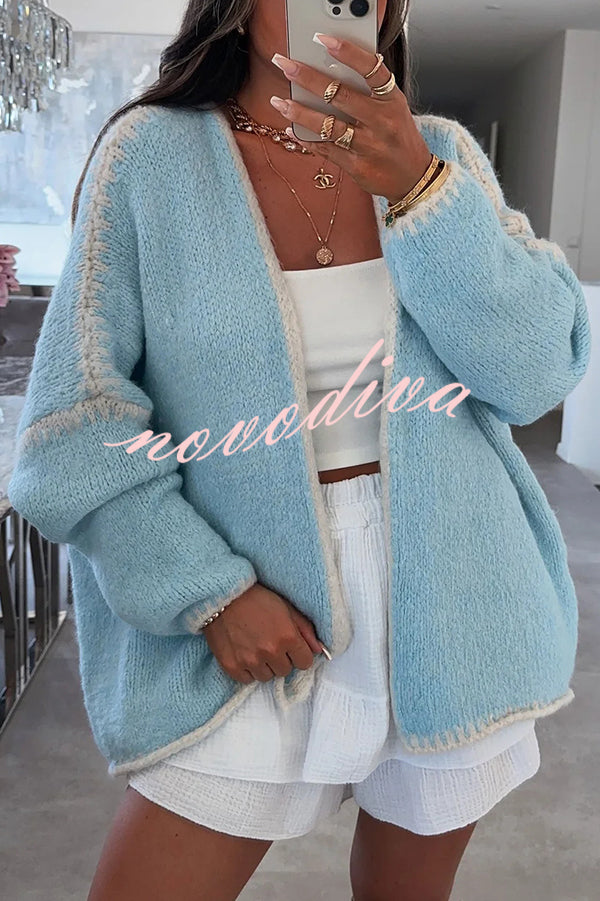 Fashionable Casual Long-sleeved Loose Knitted Cardigan