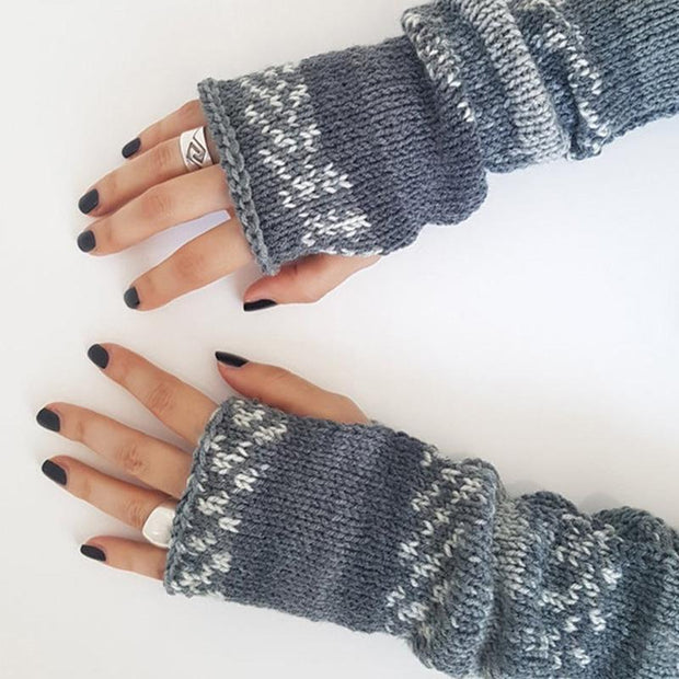 Christmas print half finger gloves