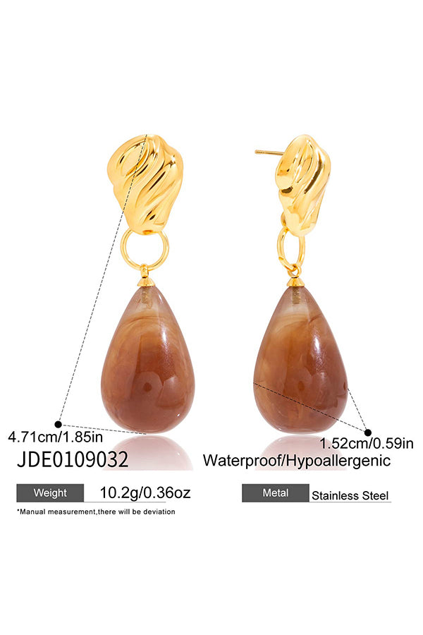 Stylish and Exquisite Titanium Steel Resin Earrings