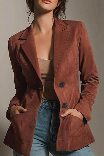 Fashion Lapel Long Sleeve Casual Pocket Blazer