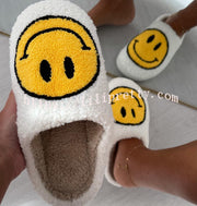 Smiley plush slippers