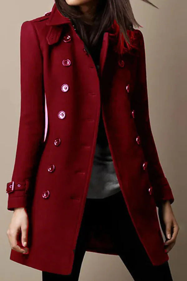 Casual Lapel Long Sleeve Button Coat