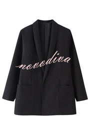 Solid Color Lapel Long Sleeve Casual Pocket Long Blazer