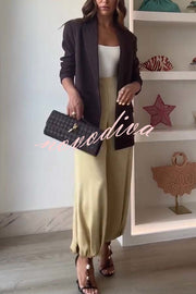 City Phantom Button Up Long Sleeve Lapel Loose Blazer