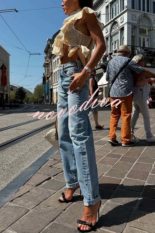 Versatile and Comfortable Denim High Rise Pocketed Straight Jeans
