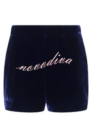 Bold Modern Velvet Contrast Satin Lapel Blazer and High Rise Pocket Shorts Set