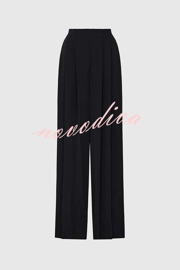 Show Exquisiteness High Rise Pleated Wide Leg Pants