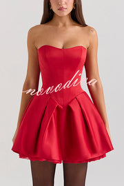 Stylish Sleeveless Off-shoulder Elegant Large Bow Mini Dress