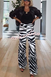 Breath of Freedom Animal Print High Rise Pocketed Wide Leg Pants