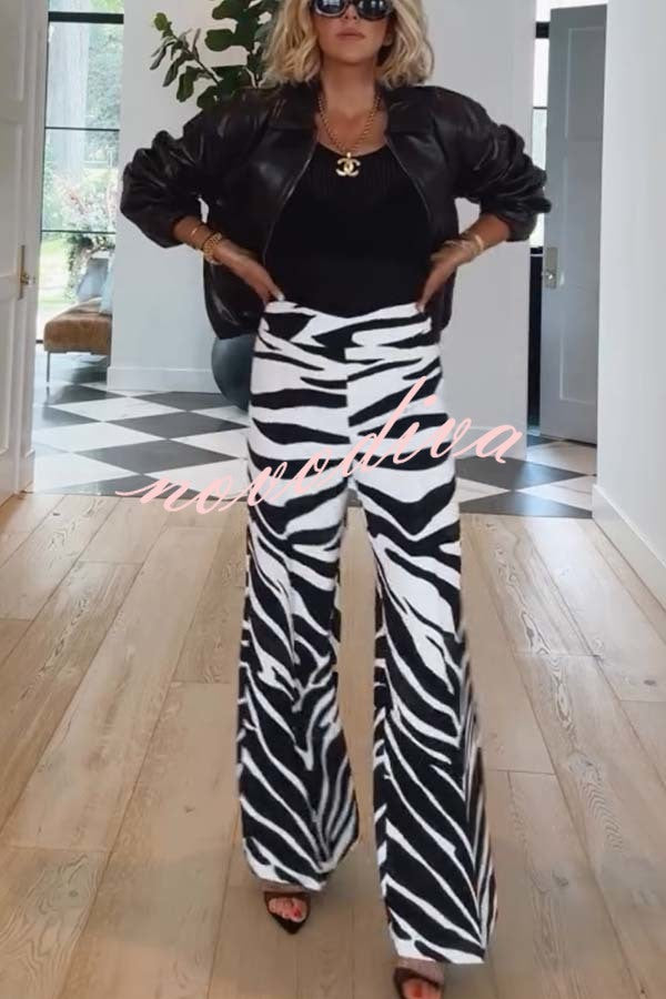 Breath of Freedom Animal Print High Rise Pocketed Wide Leg Pants