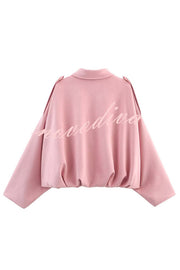 Fashion Lapel Long-sleeved Casual Bomber Jacket