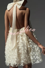 Stylish Backless Bow Elegant Butterfly Loose Mini Dress