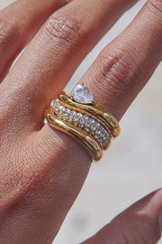 Fashion Stainless Steel Zircon Ring