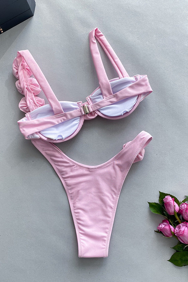 Fantasy Suspender Three Dimensional Flower Bikini